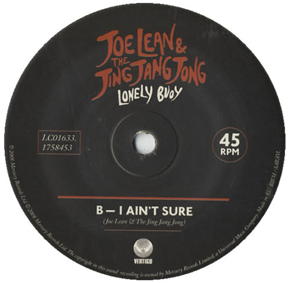 Joe Lean & The Jing Jang Jong Lonely Buoy UK 7" vinyl single (7 inch record / 45) JL907LO438801