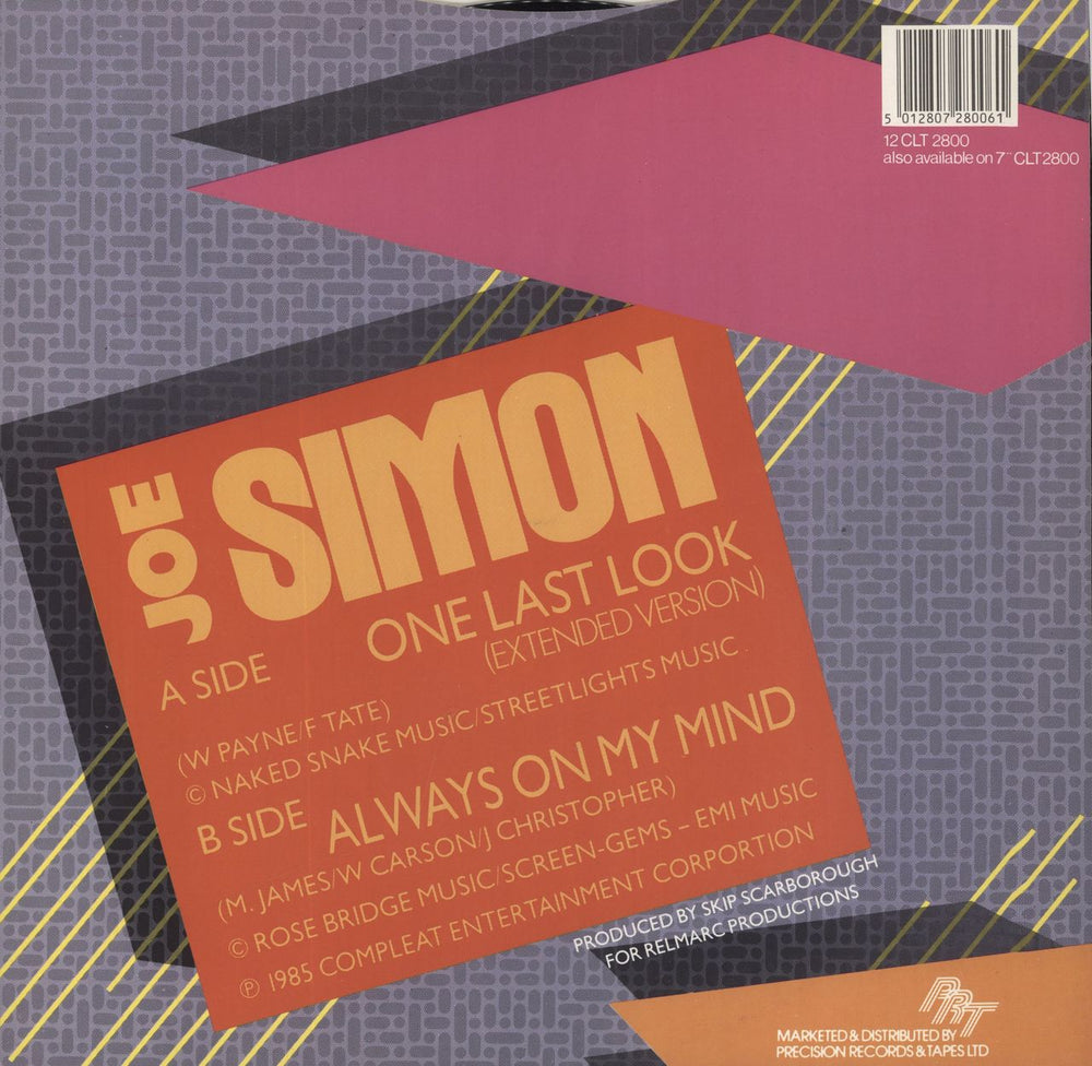 Joe Simon One Last Look UK 12" vinyl single (12 inch record / Maxi-single)
