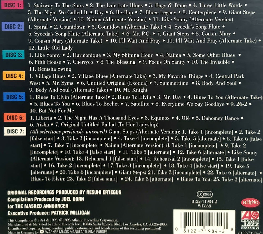 John Coltrane The Heavyweight Champion: The Complete Atlantic Recordings German CD Album Box Set 081227198428