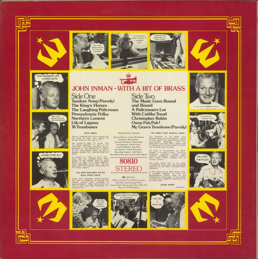 John Inman With A Bit Of Brass UK vinyl LP album (LP record)