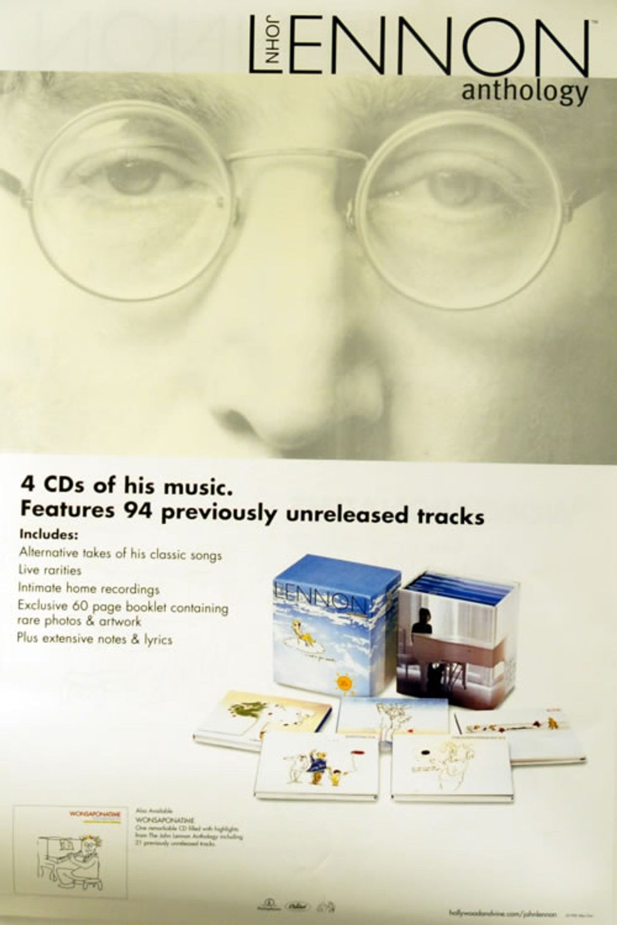 John Lennon Anthology/Wonsaponatime UK Promo Poster