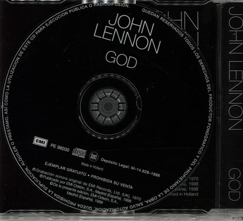 John Lennon God Spanish Promo CD single (CD5 / 5") LENC5GO112935