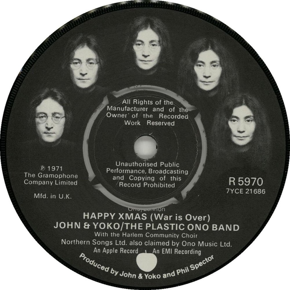 John Lennon Happy Xmas (War Is Over) - 4pr - P/S UK 7" vinyl single (7 inch record / 45) LEN07HA655318