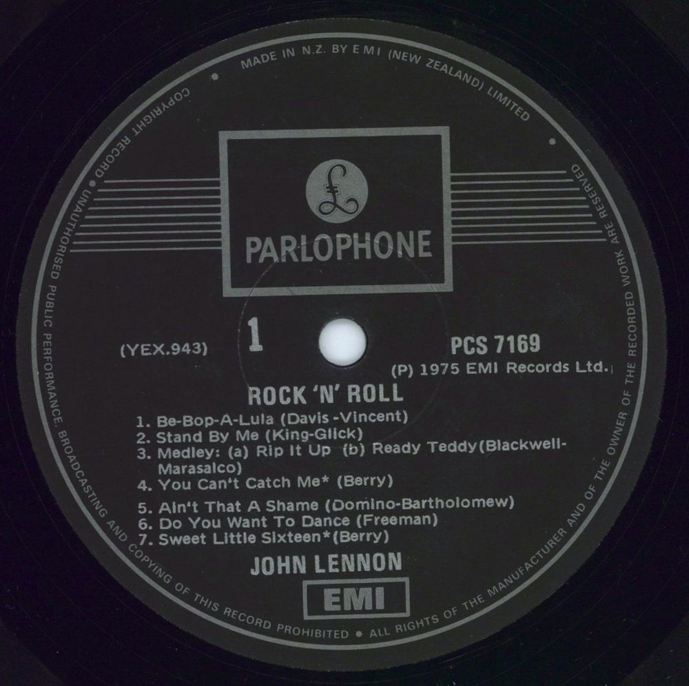 John Lennon Rock 'n' Roll New Zealand vinyl LP album (LP record)