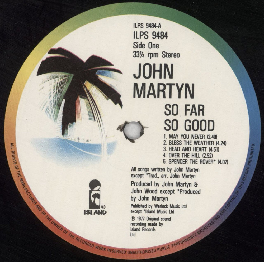 John Martyn So Far So Good UK vinyl LP album (LP record) JMYLPSO824311