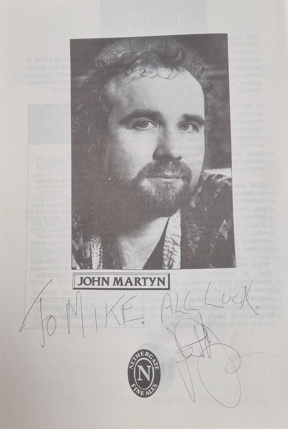 John Martyn Suffolk & Good Festival '93 - Autographed UK tour programme