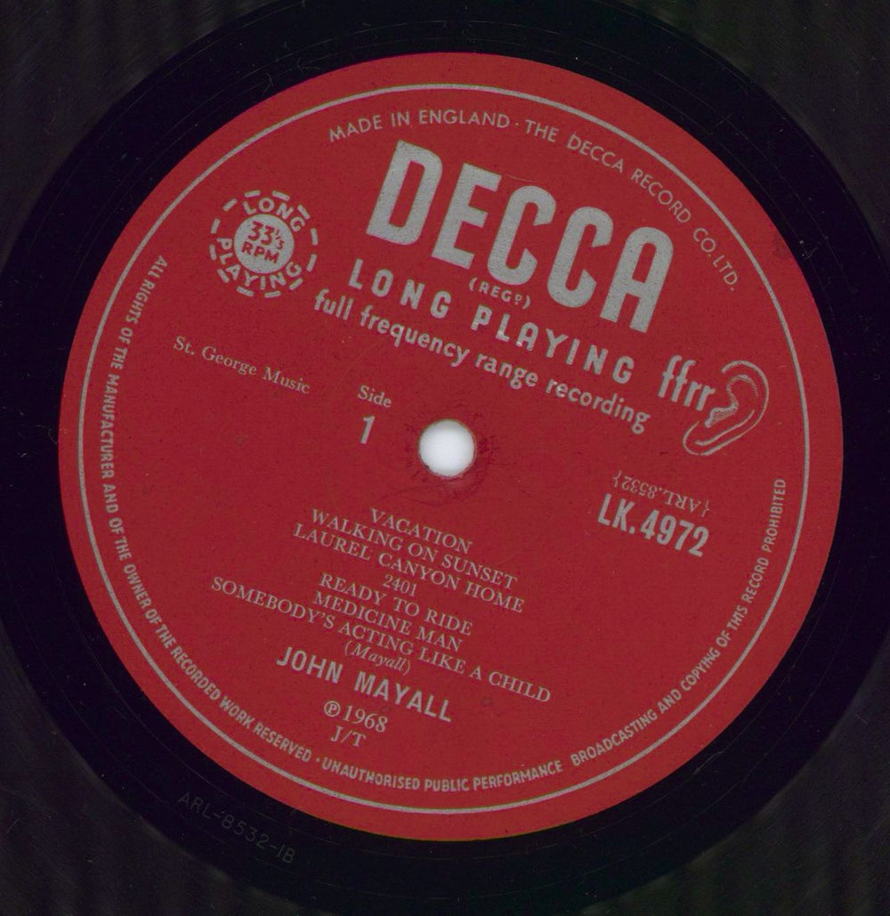 John Mayall Blues From Laurel Canyon - 1st - WOC UK vinyl LP album (LP record)