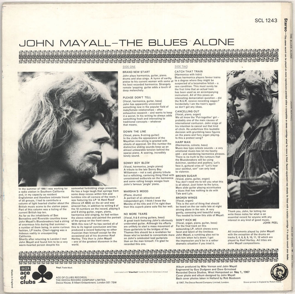 John Mayall The Blues Alone - 2nd UK vinyl LP album (LP record)