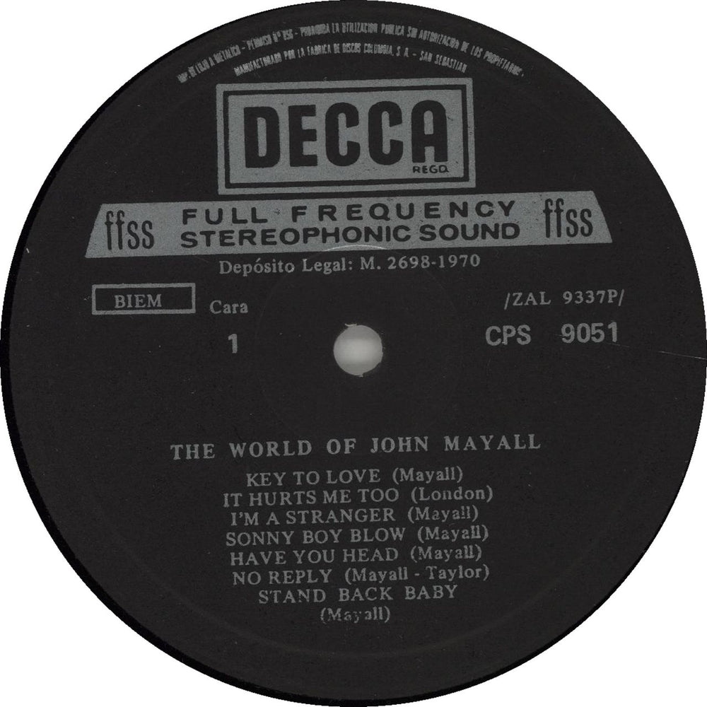 John Mayall The World Of John Mayall Spanish vinyl LP album (LP record) JOMLPTH664608