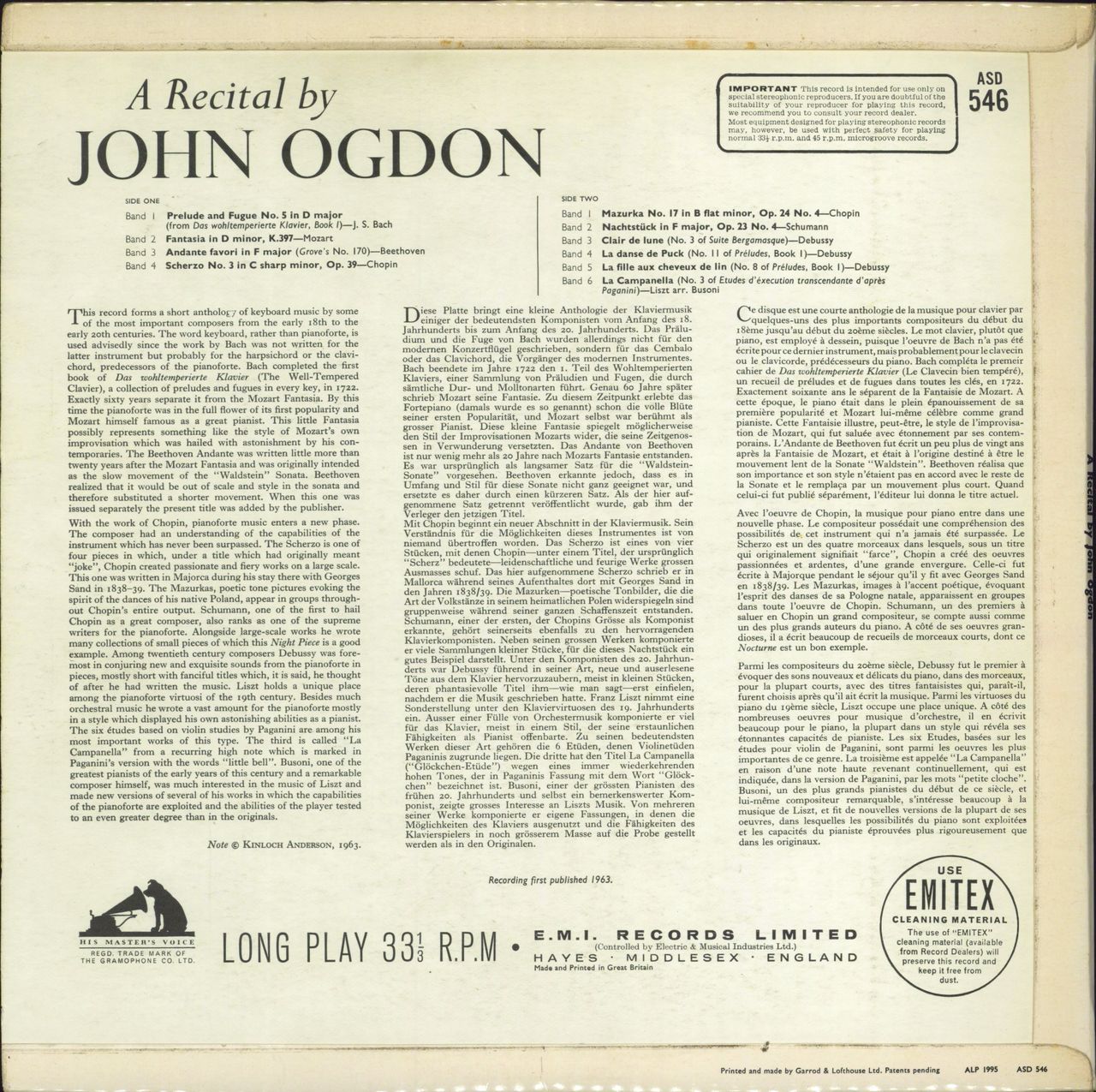 John Ogdon A Recital By John Ogdon UK vinyl LP album (LP record)