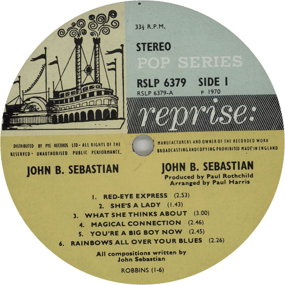 John Sebastian John B. Sebastian - 1st UK vinyl LP album (LP record) JSBLPJO417107