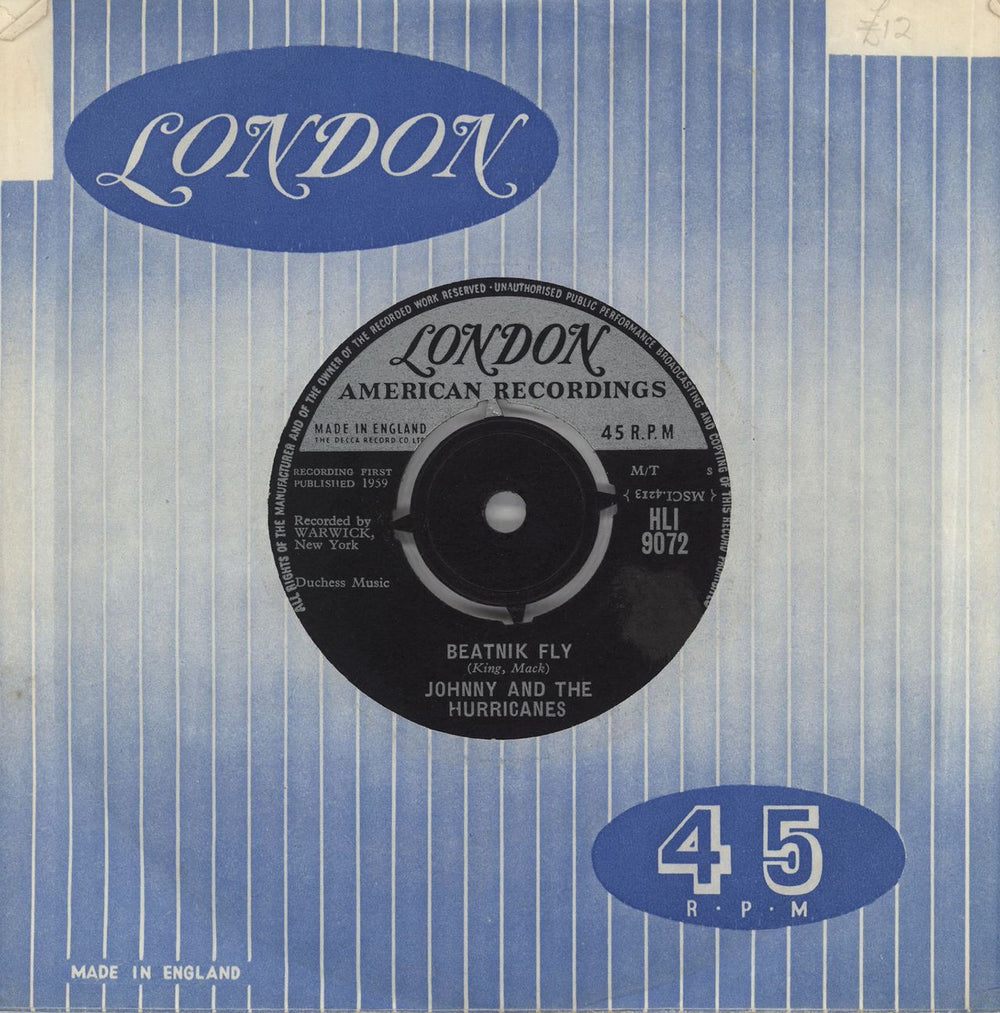 Johnny & The Hurricanes Beatnik Fly UK 7" vinyl single (7 inch record / 45) HLI9072