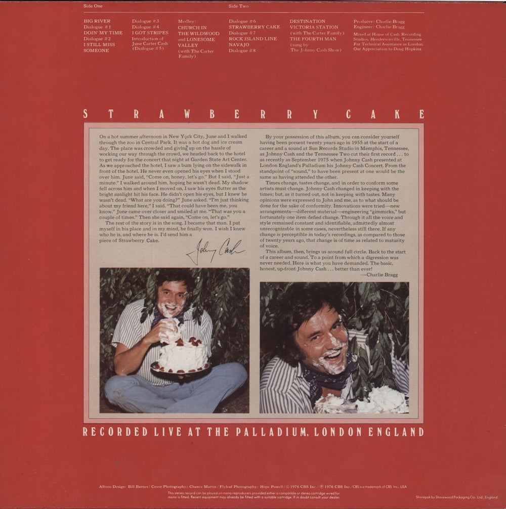 Johnny Cash Strawberry Cake UK vinyl LP album (LP record)