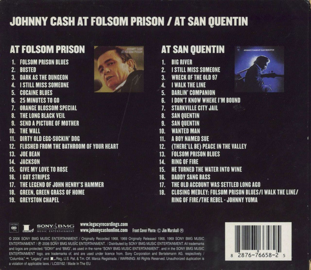 Johnny Cash The Prison Albums + Slipcase UK 2 CD album set (Double CD) 828767665825