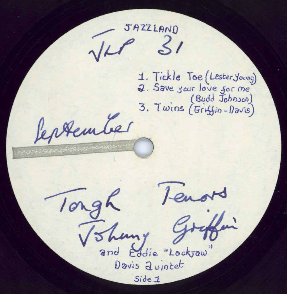 Johnny Griffin & Eddie 'Lockjaw' Davis Tough Tenors - Test Pressing UK vinyl LP album (LP record) JLP31