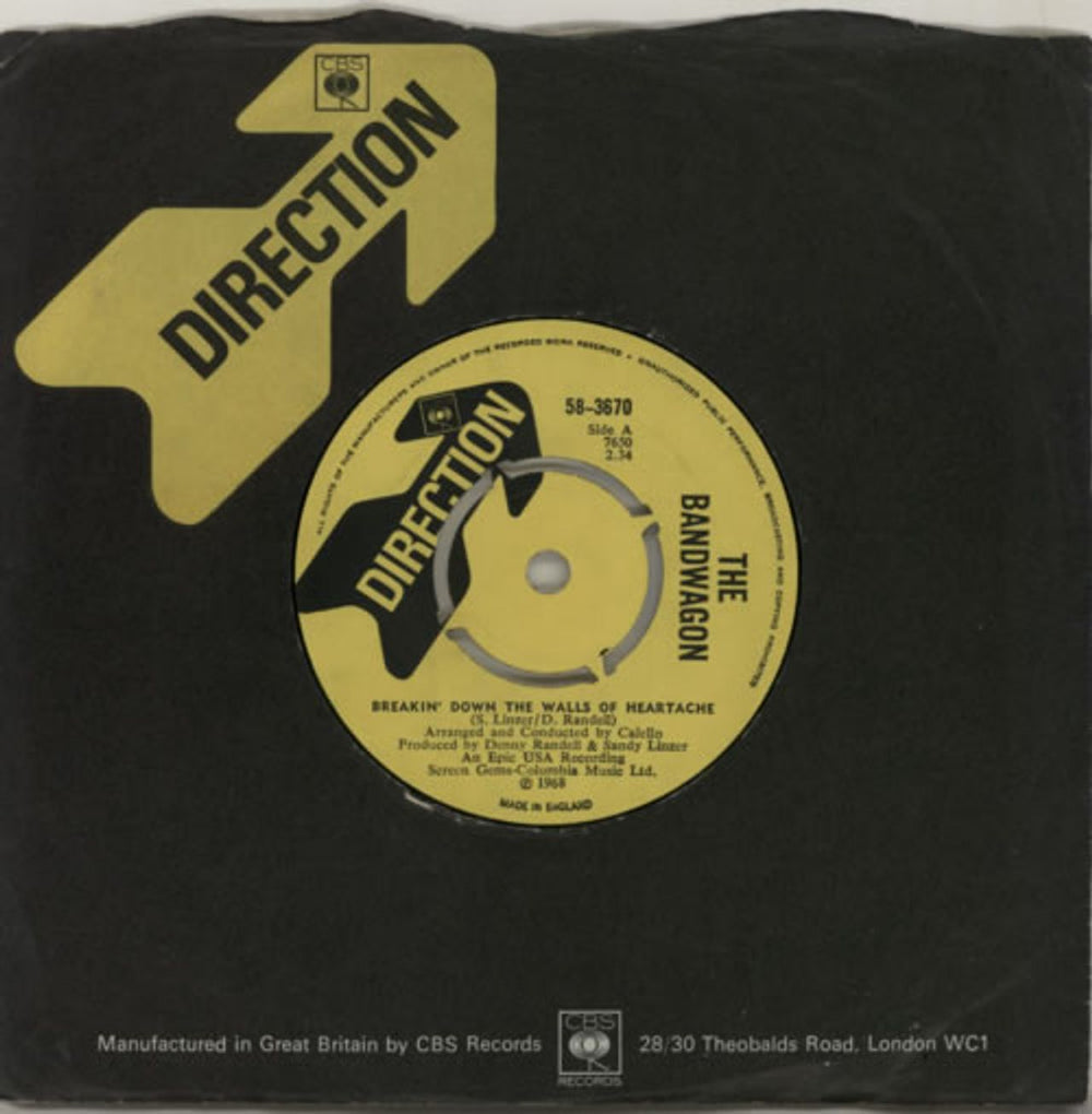 Johnny Johnson And The Bandwagon Breakin' Down The Walls Of Heartache - 4pr UK 7" vinyl single (7 inch record / 45) 58-3670