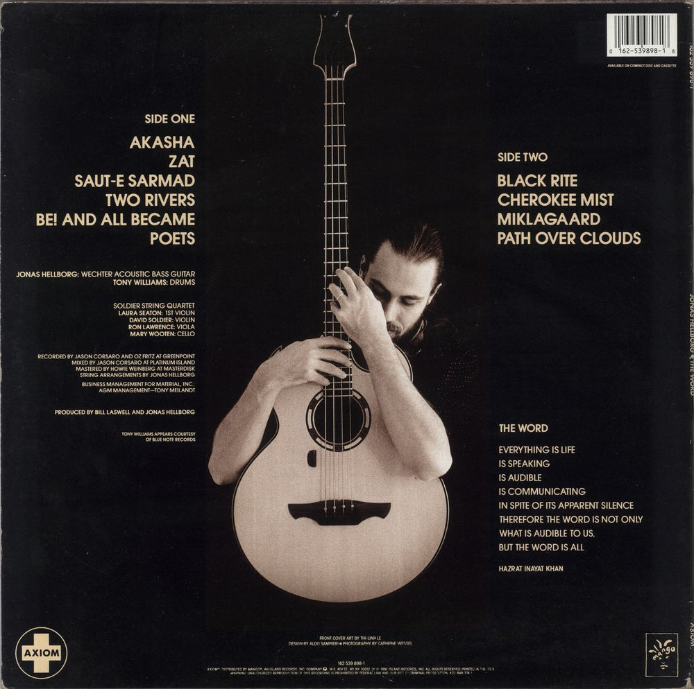 Jonas Hellborg The Word - EX US vinyl LP album (LP record) 016253989818