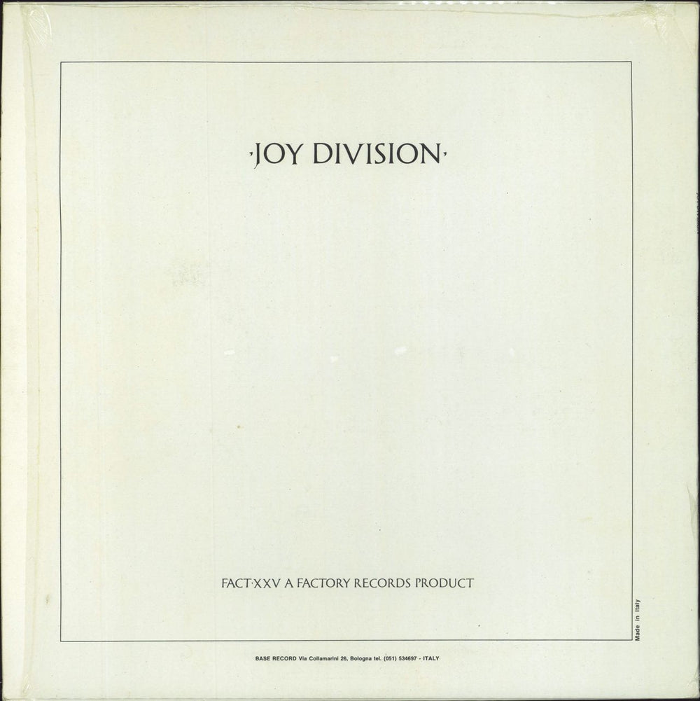 Joy Division Closer - Shrink Italian vinyl LP album (LP record)