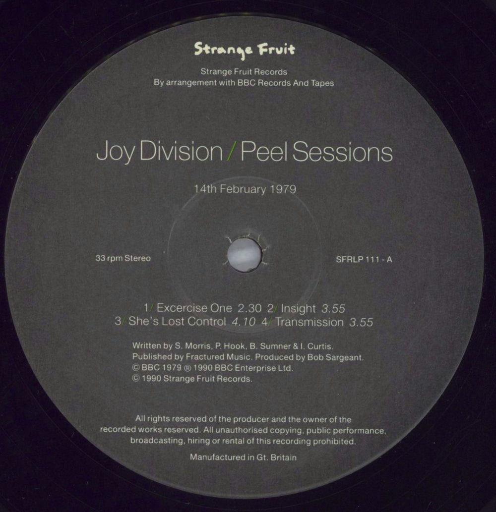 Joy Division Peel Sessions - EX UK vinyl LP album (LP record) JOYLPPE823230