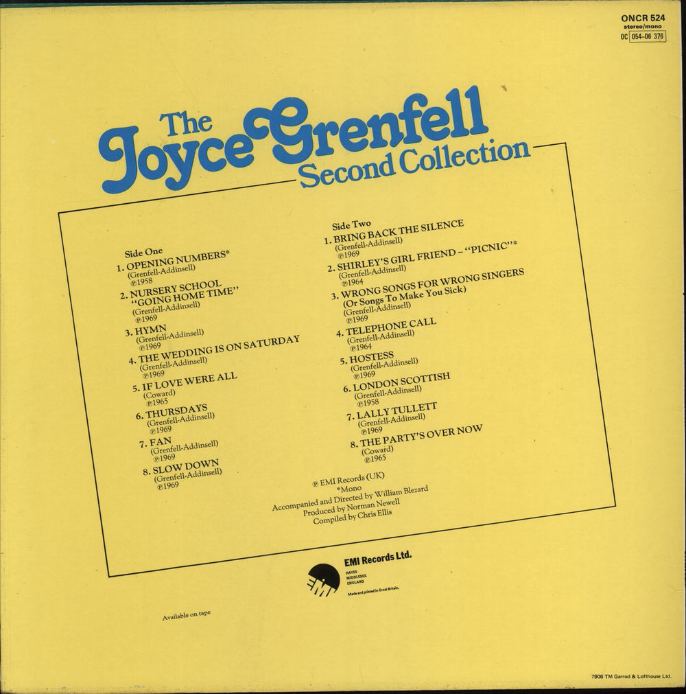 Joyce Grenfell The Joyce Grenfell Second Collection UK vinyl LP album (LP record)