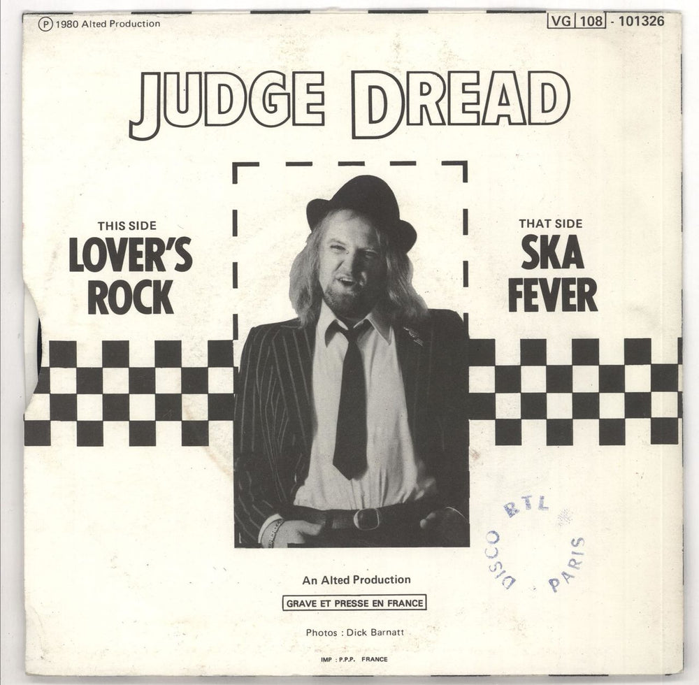 Judge Dread Lover's Rock French 7" vinyl single (7 inch record / 45) JUG07LO721513