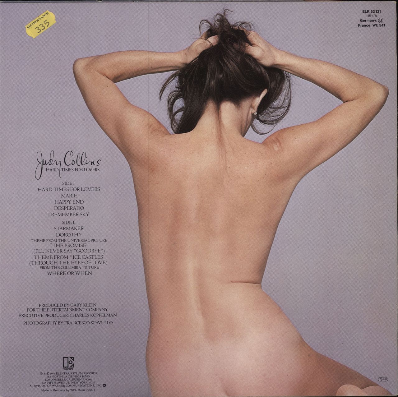 Judy Collins Hard Times For Lovers German vinyl LP album (LP record)