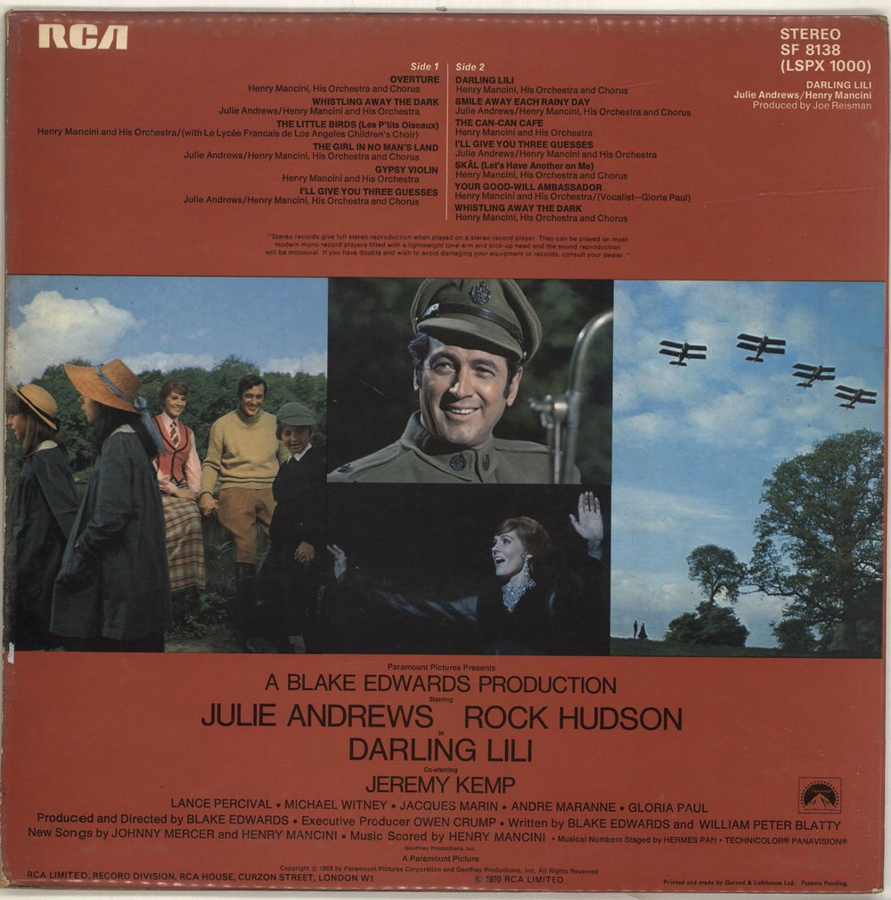 Julie Andrews Darling Lili UK vinyl LP album (LP record)