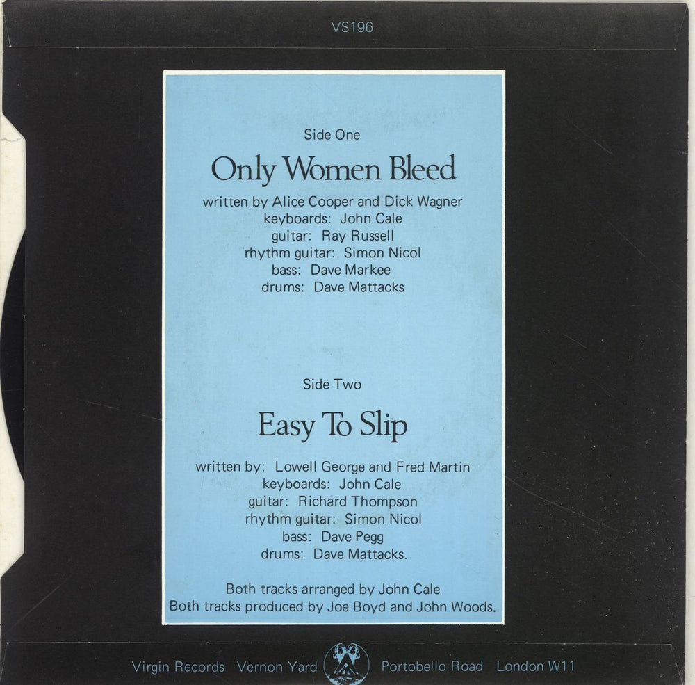 Julie Covington Only Women Bleed + p/s UK 7" vinyl single (7 inch record / 45) JAO07ON610224