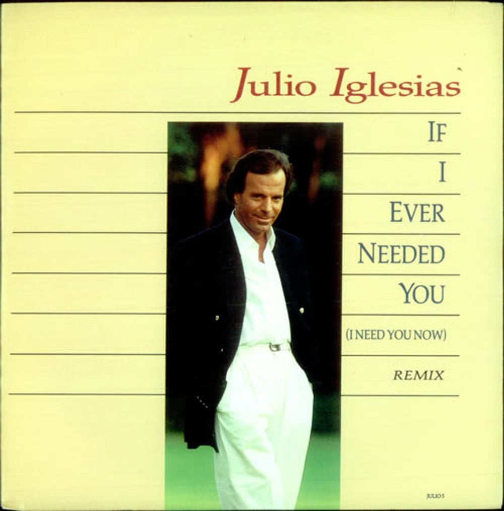 Julio Iglesias If I Ever Needed You (I Need You Now) UK 7" vinyl single (7 inch record / 45) JULIO5