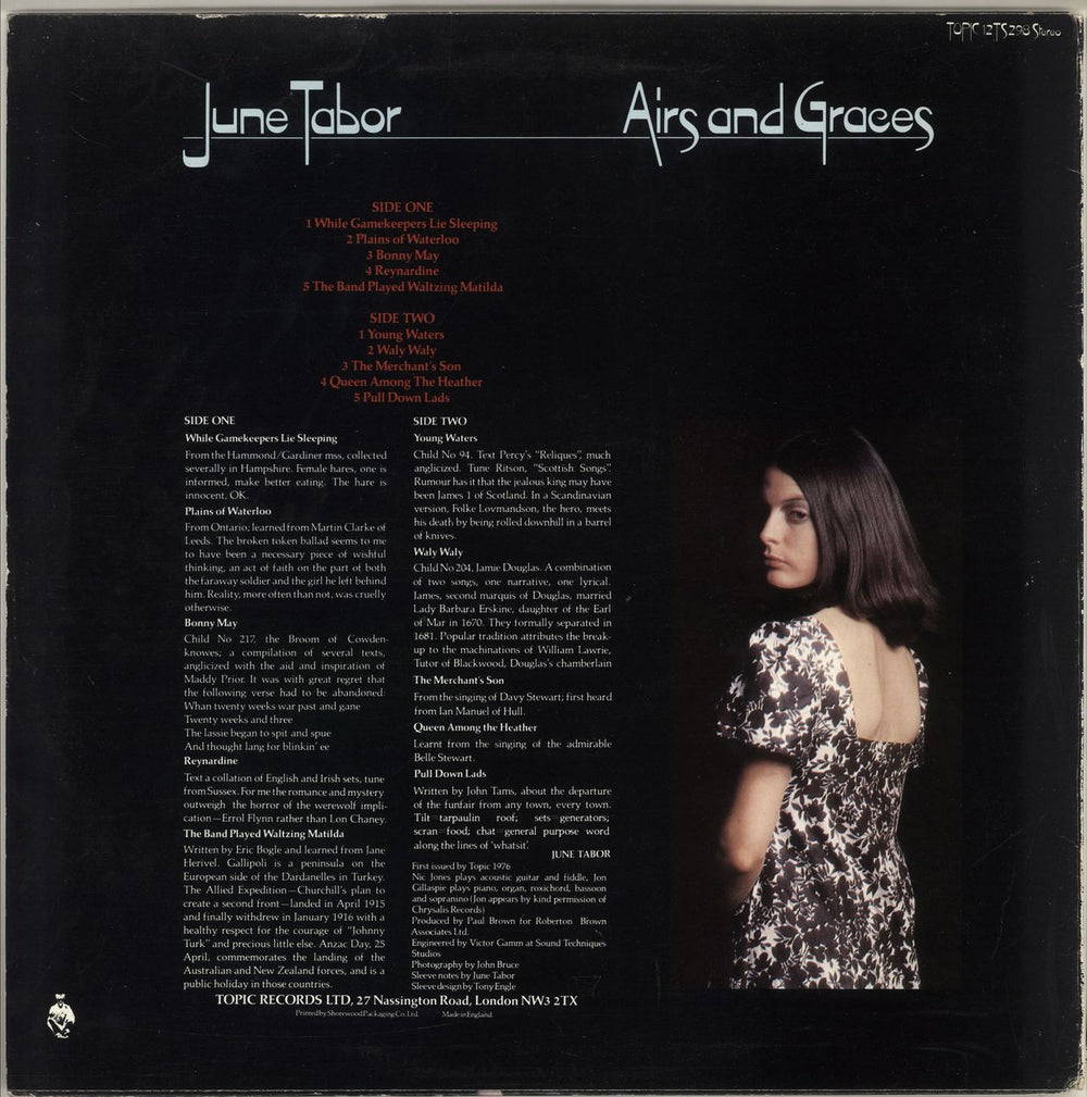 June Tabor Airs And Graces - 1st UK vinyl LP album (LP record)