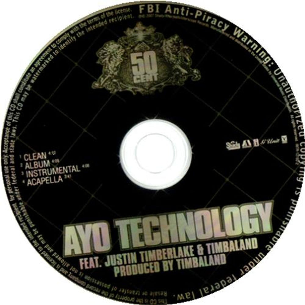 Justin Timberlake Ayo Technology US Promo CD single (CD5 / 5") INTR-12192-2