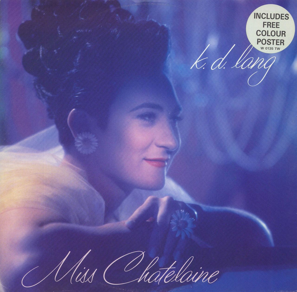 K.D. Lang Miss Chatelaine + Poster UK 12" vinyl single (12 inch record / Maxi-single) W0135TW