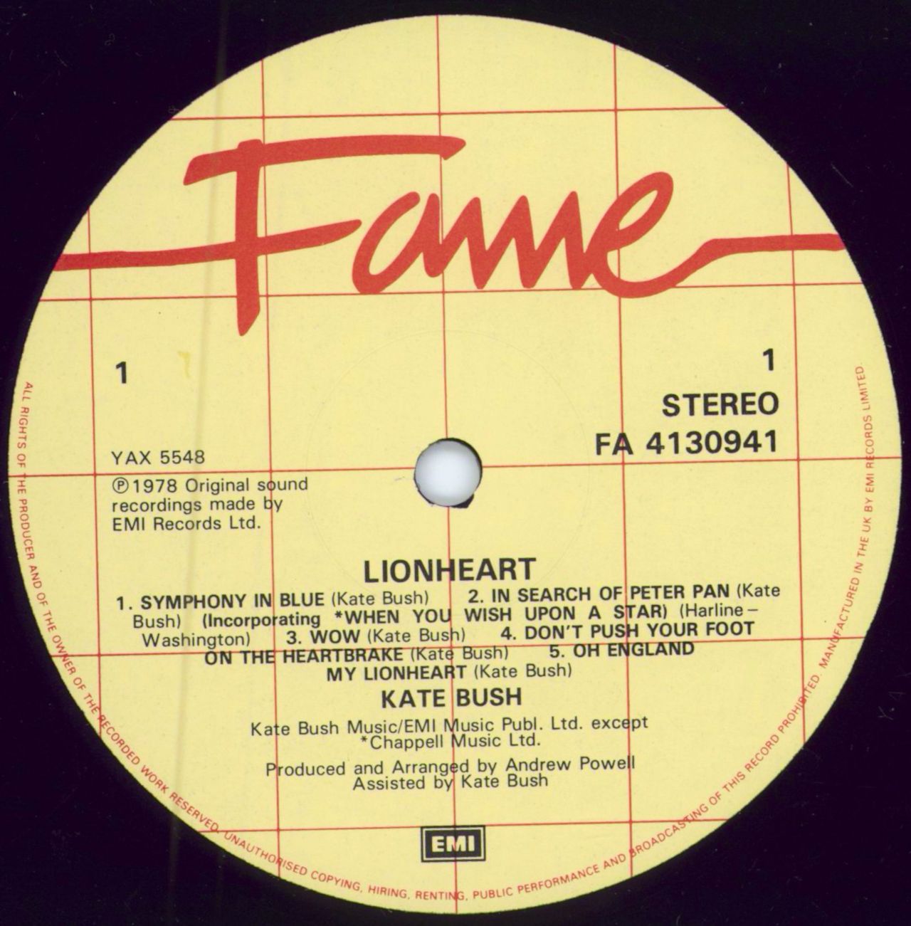 Kate Bush Lionheart- promo UK Promo vinyl LP album (LP record) BUSLPLI785693