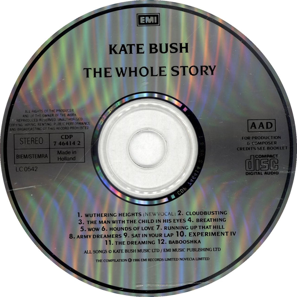 Kate Bush The Whole Story Dutch CD album (CDLP) BUSCDTH700752