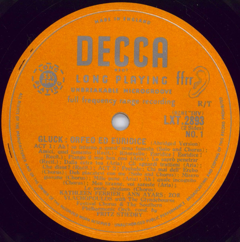 Kathleen Ferrier Gluck: Orfeo Ed Euridice UK vinyl LP album (LP record) KFELPGL777503