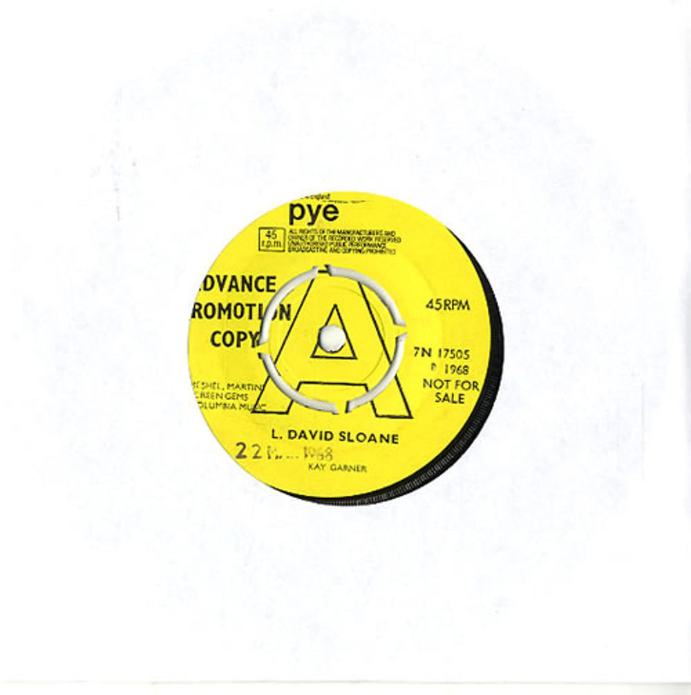 Kay Garner L. David Sloane - A Label UK Promo 7" vinyl single (7 inch record / 45) 7N17505