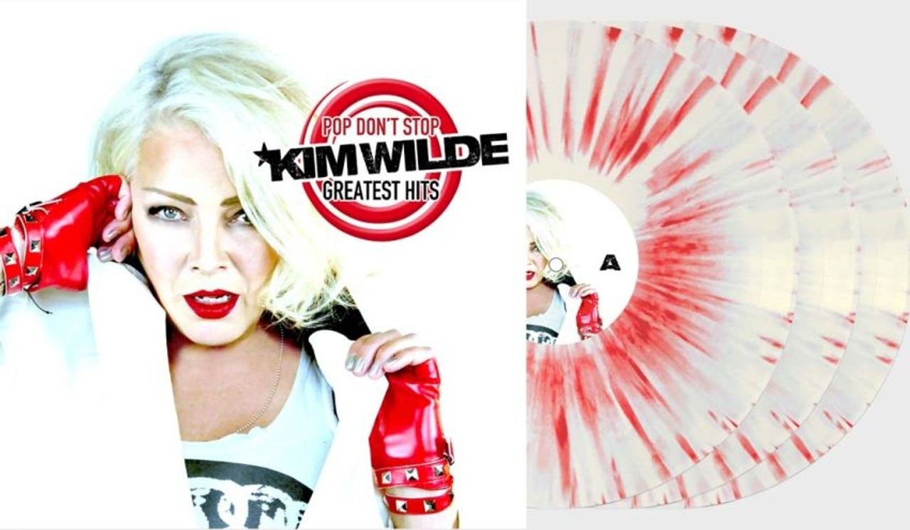 Kim Wilde Pop Don't Stop: Greatest Hits - White & Red Splatter Vinyl - Sealed UK 3-LP vinyl record set (Triple LP Album) PCRPOPLPT236