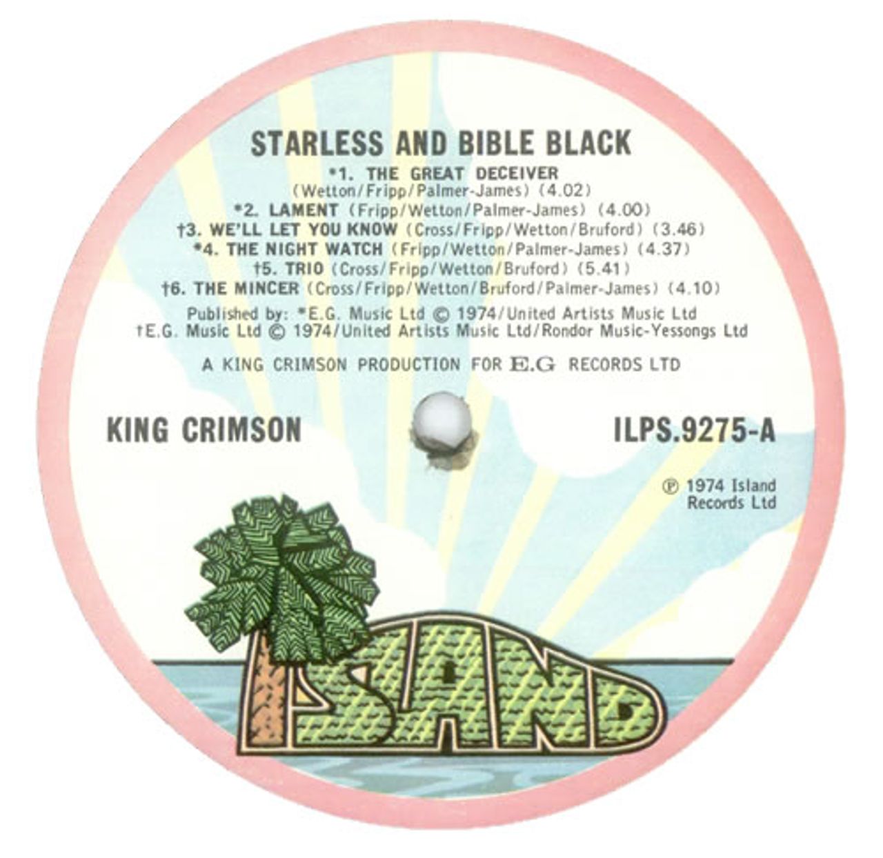 King Crimson Starless And Bible Black - 1st + Inner UK Vinyl LP