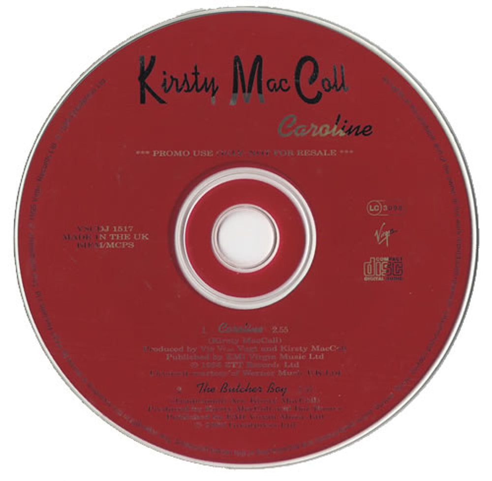 Kirsty MacColl Caroline UK Promo CD single (CD5 / 5") VSCDJ1517