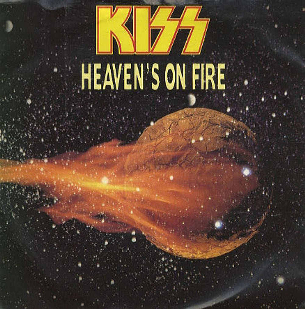 Kiss Heaven's On Fire UK 7" vinyl single (7 inch record / 45) VER12