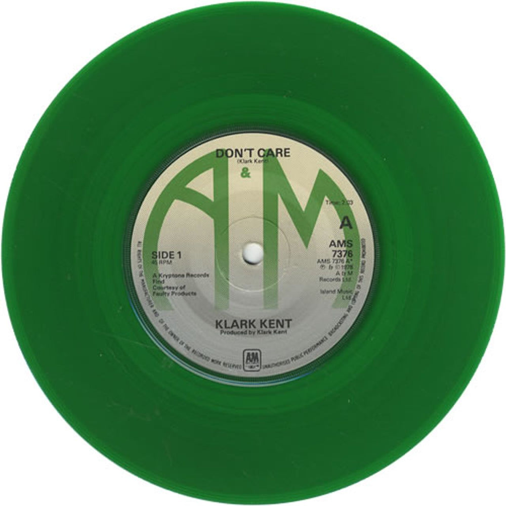 Klark Kent Don't Care - Green Vinyl UK 7" vinyl single (7 inch record / 45) KLK07DO42337