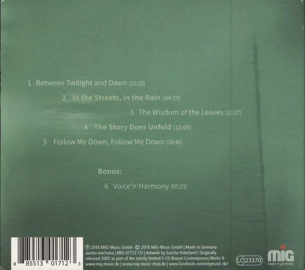 Klaus Schulze Another Green Mile UK CD album (CDLP) 885513017123
