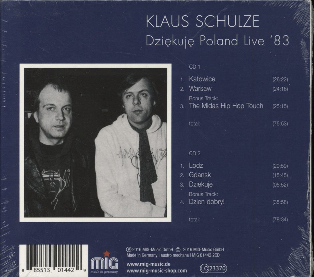 Klaus Schulze Dziekuje Poland Live '83 - Sealed German 2 CD album set (Double CD) 885513014429