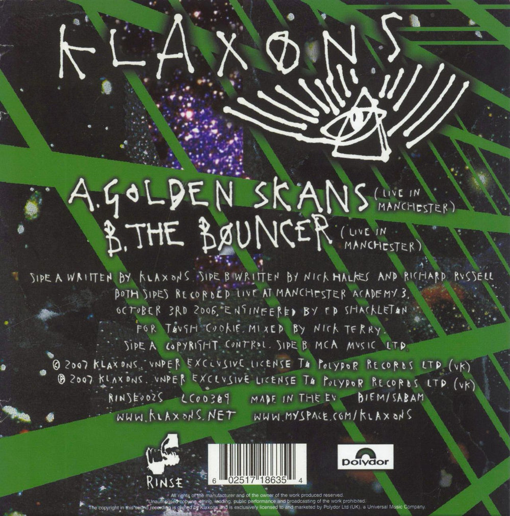 Klaxons Golden Skans - Hypesticker UK 7" vinyl single (7 inch record / 45) 602517186354