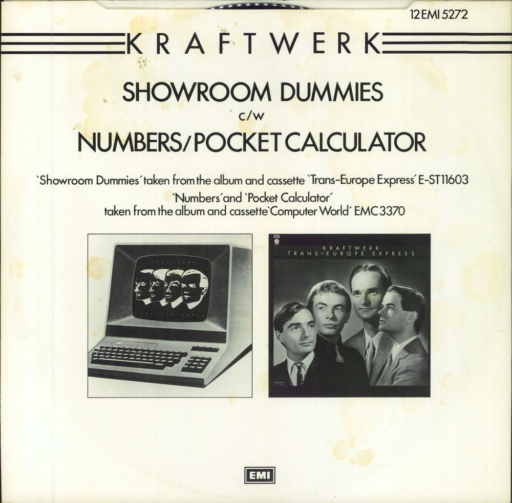 Kraftwerk Showroom Dummies UK 12" vinyl single (12 inch record / Maxi-single)