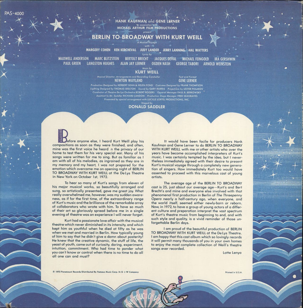 Kurt Weill Berlin To Broadway With Kurt Weill US 2-LP vinyl record set (Double LP Album)