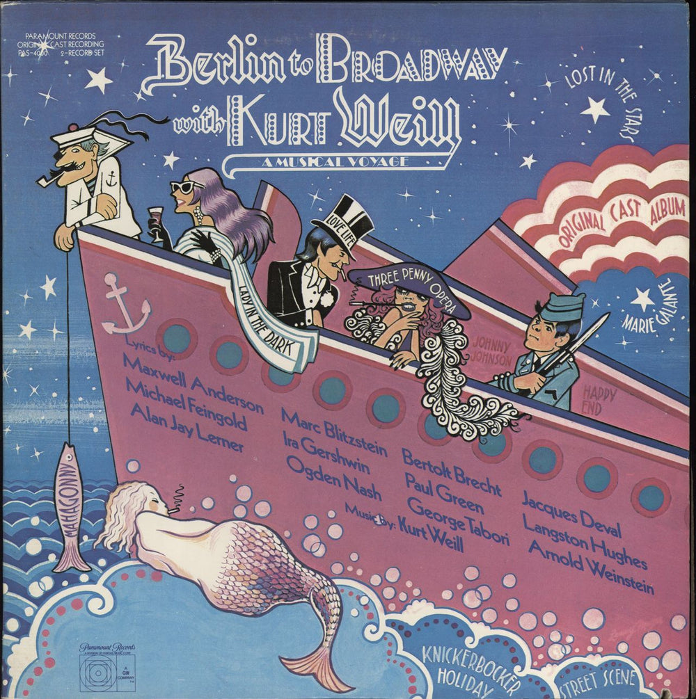 Kurt Weill Berlin To Broadway With Kurt Weill US 2-LP vinyl record set (Double LP Album) PAS-4000