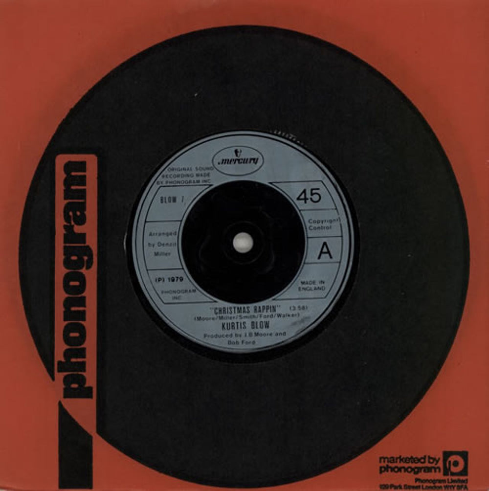 Kurtis Blow Christmas Rappin UK 7" vinyl single (7 inch record / 45) BLOW7