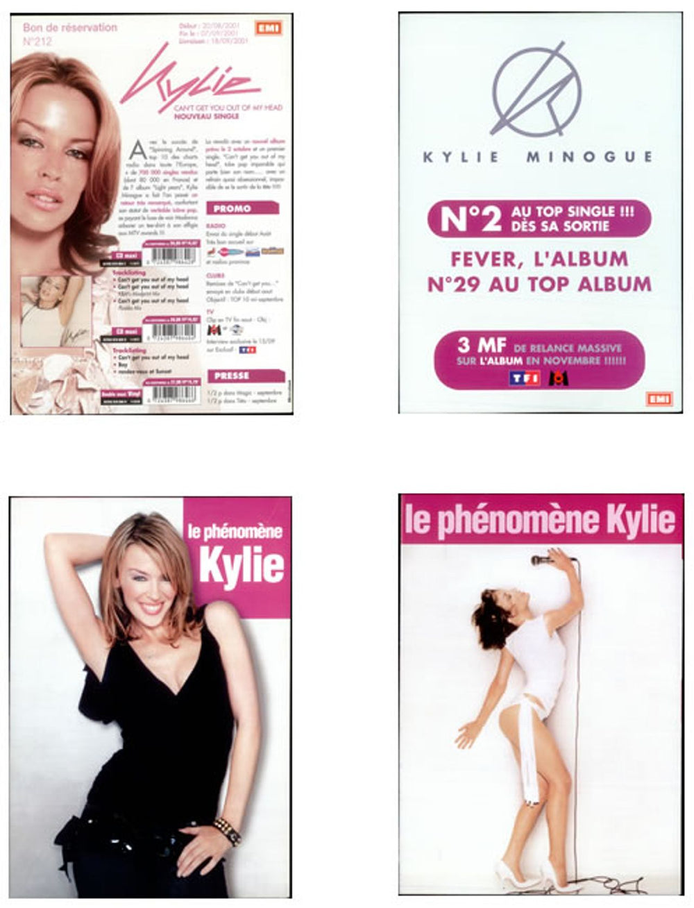 Kylie Minogue Set Of 5 Fever / Can't Get You Out Of My Head Handbills French Promo handbill KYLHBSE512026