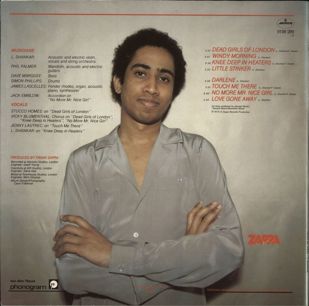 L. Shankar Touch Me There German vinyl LP album (LP record)